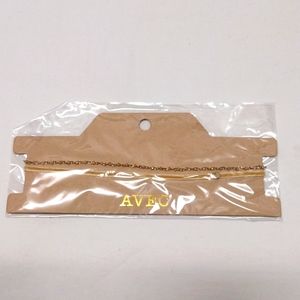 AVEC New York Jewelry Choker/Necklace Fabric Solid Gold Dot Chain Link (J-9)